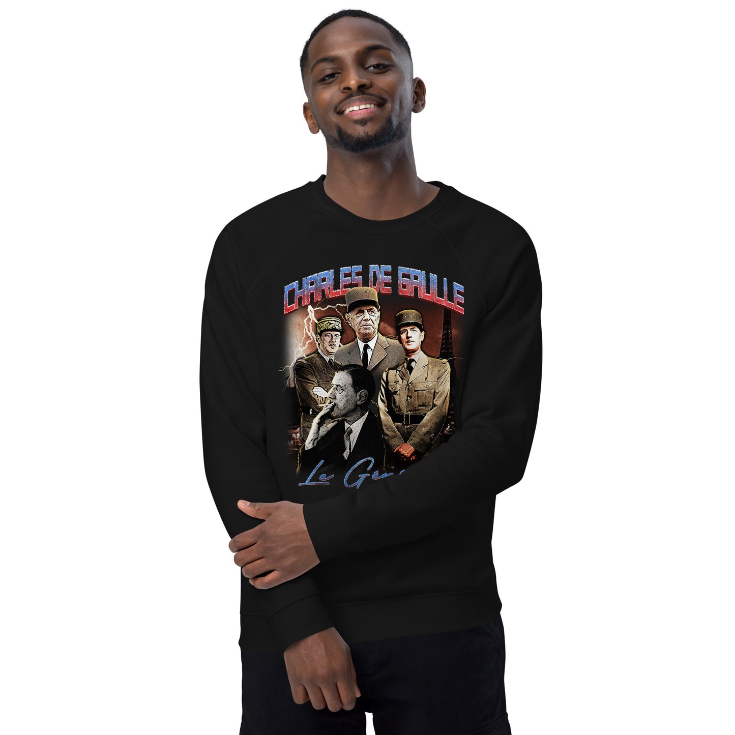 Sweatshirt écologique raglan unisexe - Charles de Gaulle
