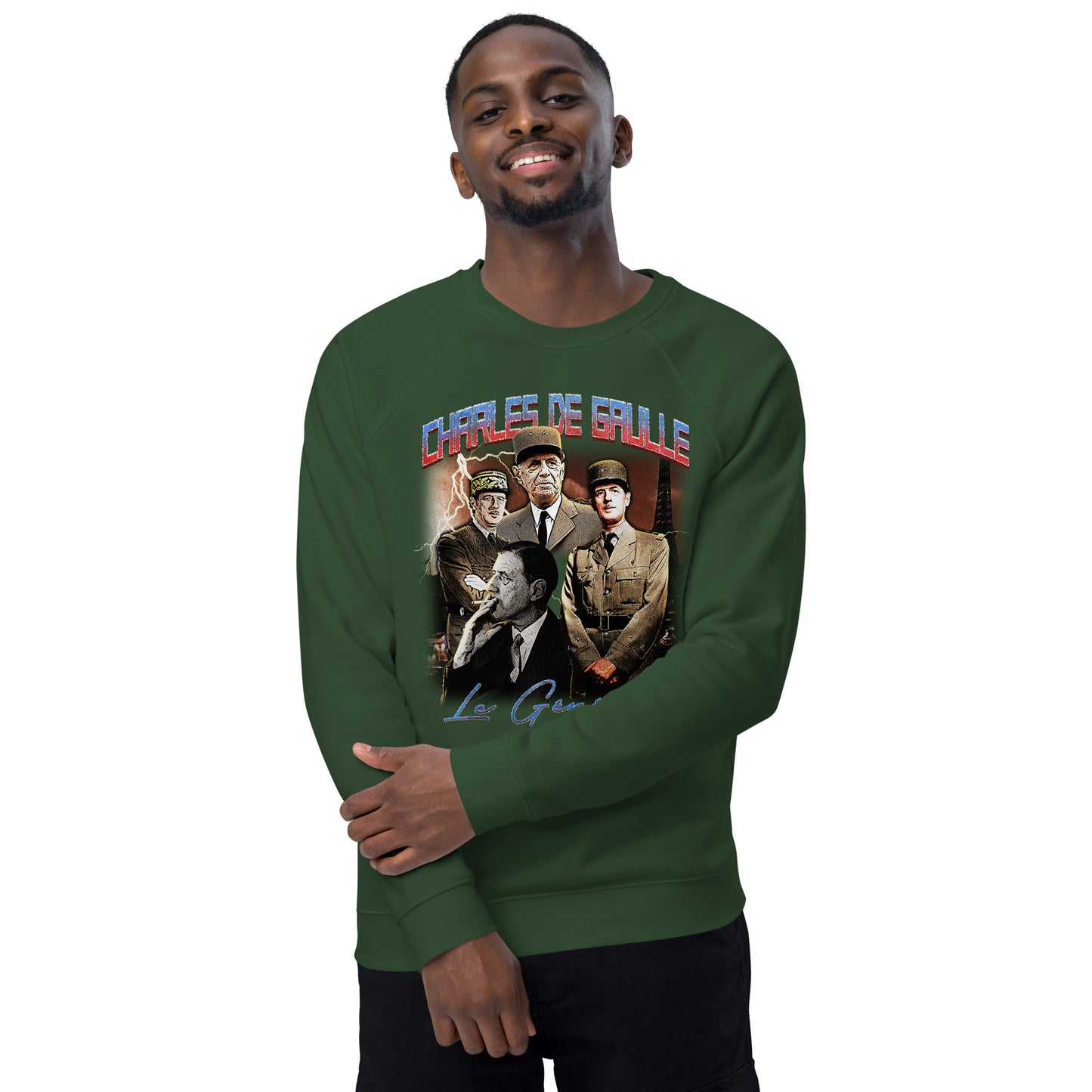 Sweatshirt écologique raglan unisexe - Charles de Gaulle