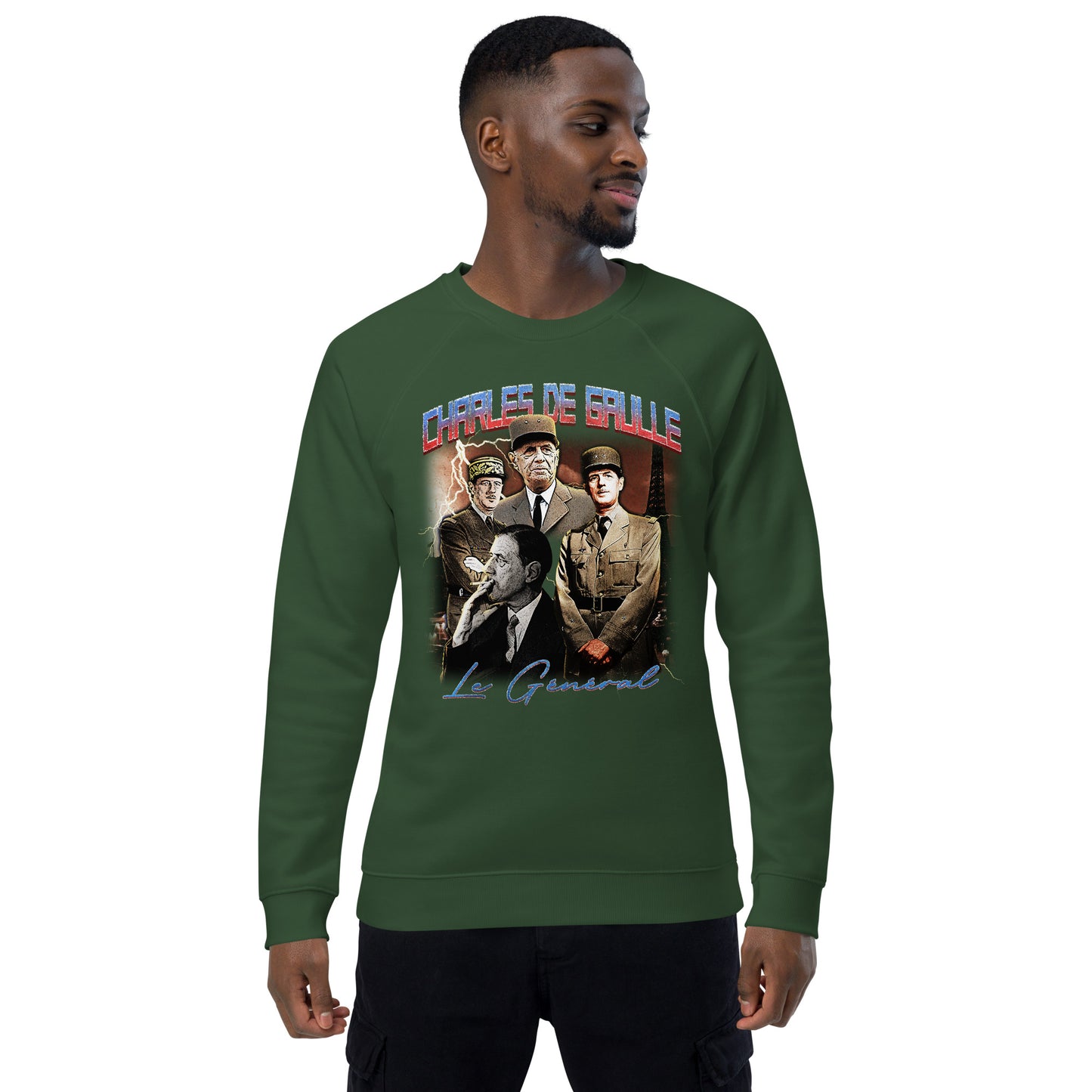 Sweatshirt écologique raglan unisexe - Charles de Gaulle