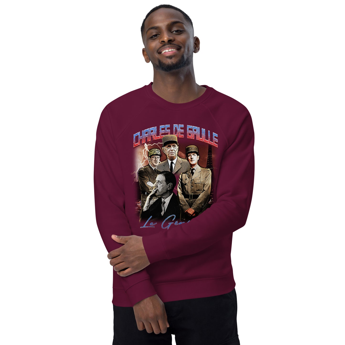 Sweatshirt écologique raglan unisexe - Charles de Gaulle