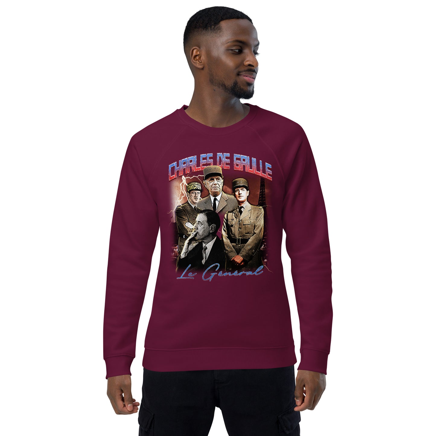 Sweatshirt écologique raglan unisexe - Charles de Gaulle