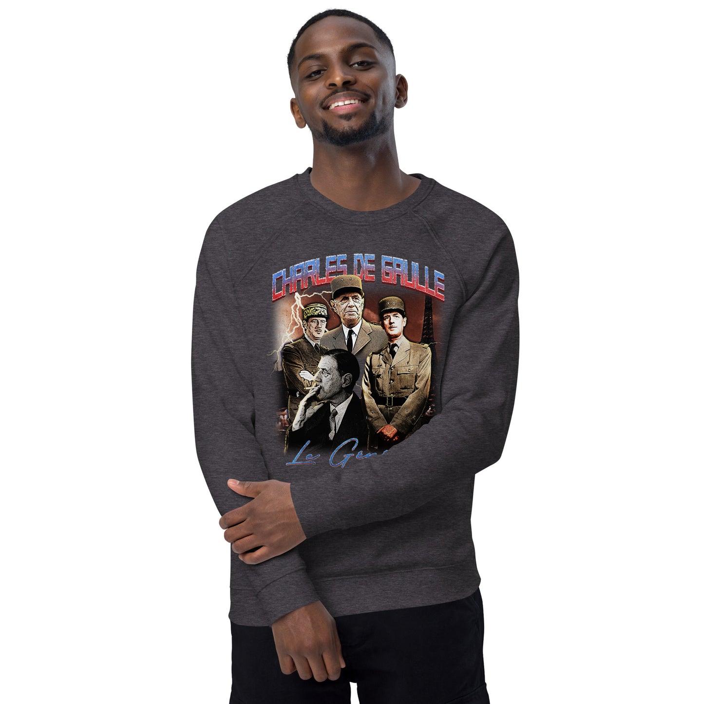 Sweatshirt écologique raglan unisexe - Charles de Gaulle