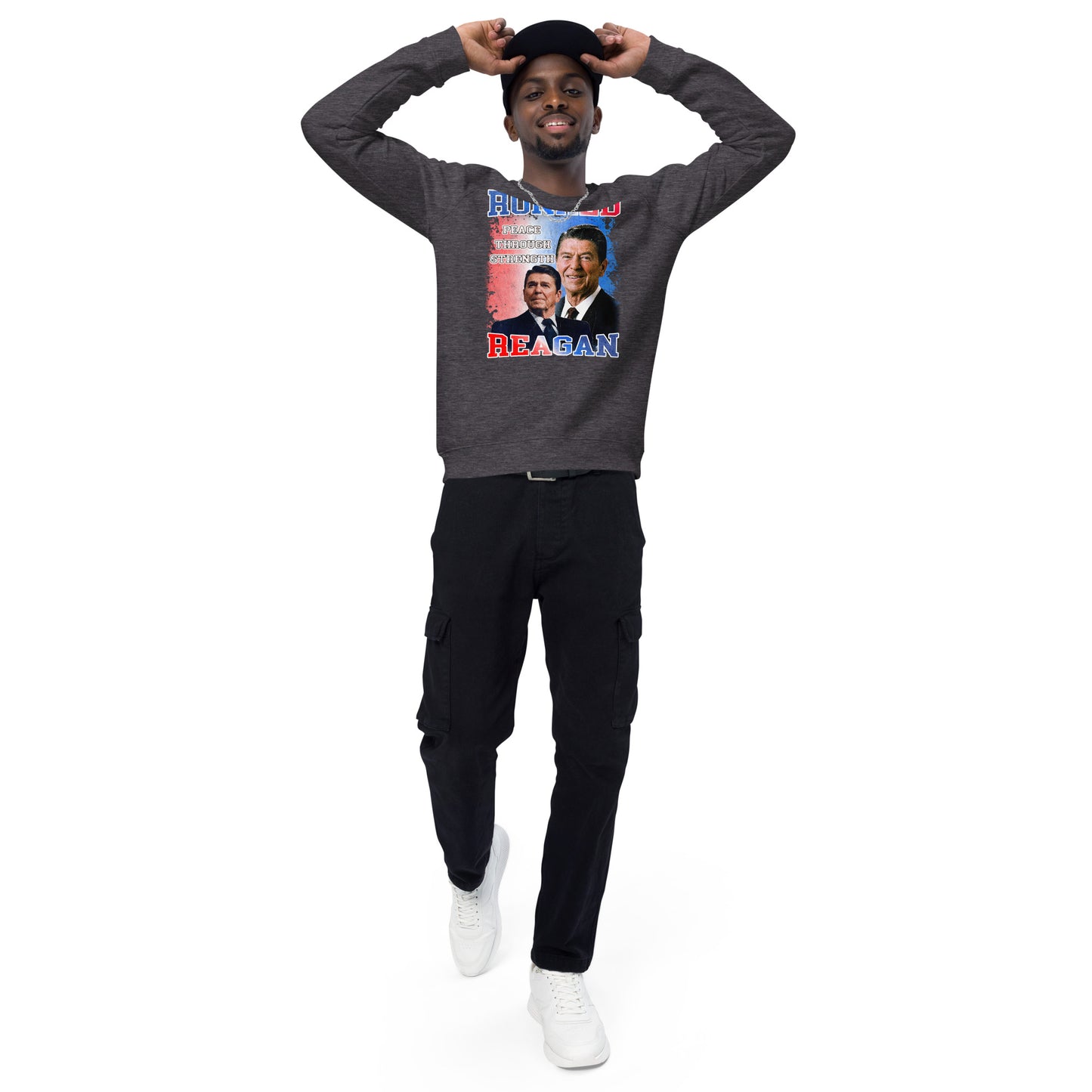 Sweatshirt écologique raglan unisexe - Ronald Reagan
