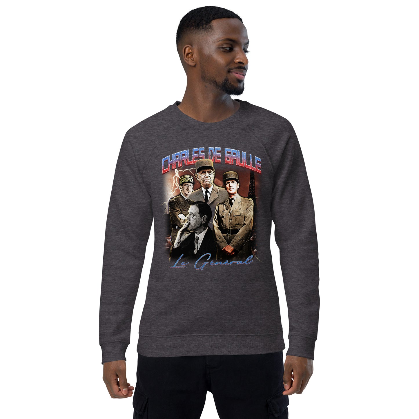 Sweatshirt écologique raglan unisexe - Charles de Gaulle