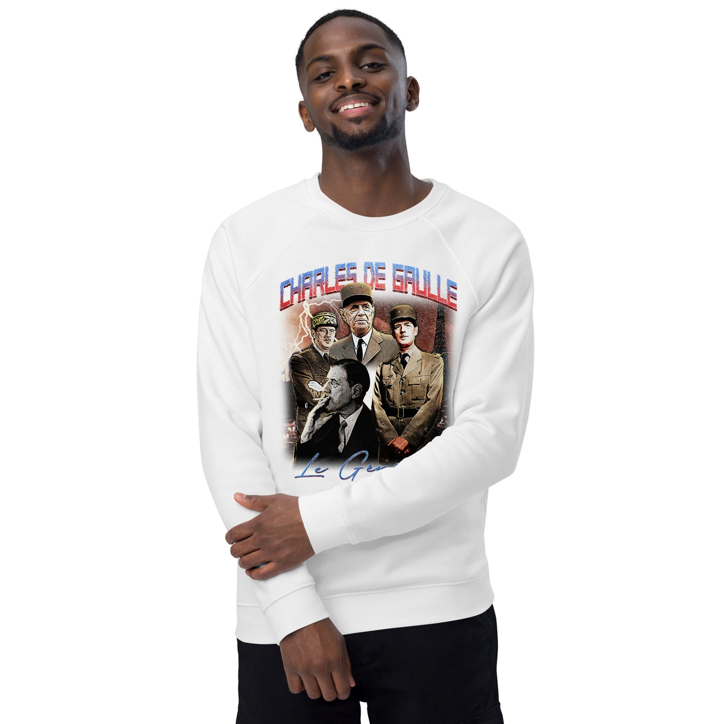 Sweatshirt écologique raglan unisexe - Charles de Gaulle